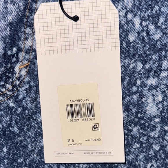 Levi's Skate Super Baggy Jeans Blue Galaxies Wide Leg Bleached Acid Wash 90s y2k - Picture 6 of 13